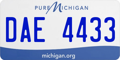 MI license plate DAE4433