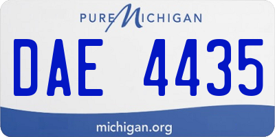 MI license plate DAE4435