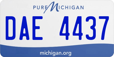 MI license plate DAE4437