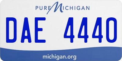 MI license plate DAE4440