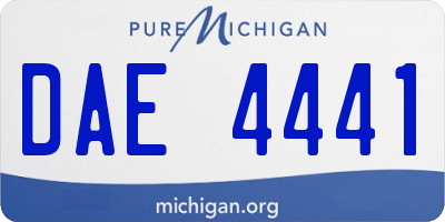 MI license plate DAE4441