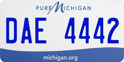 MI license plate DAE4442