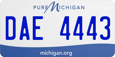 MI license plate DAE4443