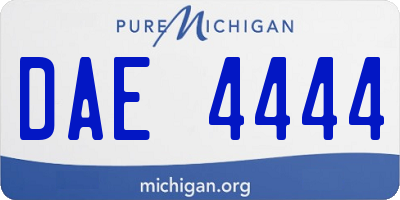 MI license plate DAE4444
