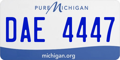 MI license plate DAE4447