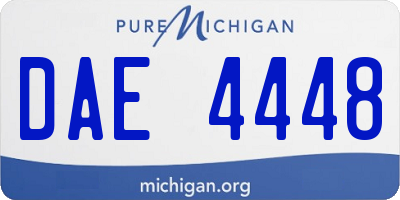 MI license plate DAE4448