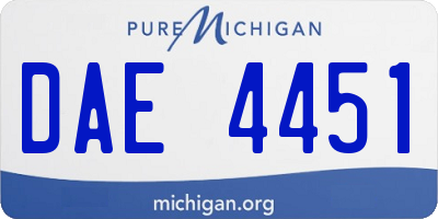 MI license plate DAE4451