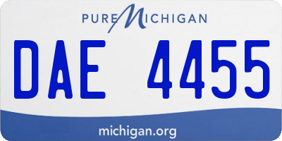 MI license plate DAE4455