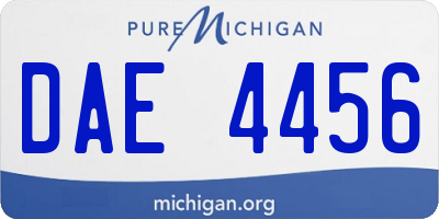 MI license plate DAE4456