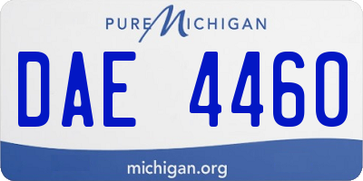 MI license plate DAE4460