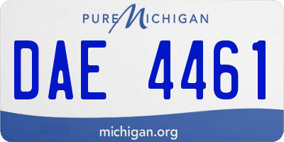 MI license plate DAE4461