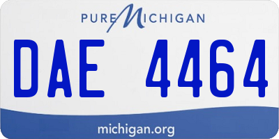 MI license plate DAE4464