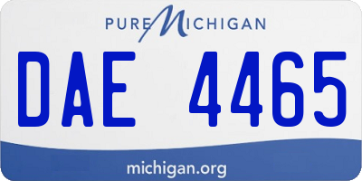 MI license plate DAE4465