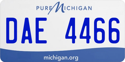 MI license plate DAE4466