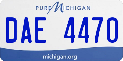 MI license plate DAE4470