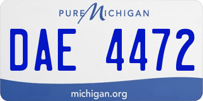 MI license plate DAE4472
