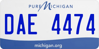 MI license plate DAE4474