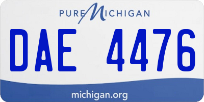 MI license plate DAE4476
