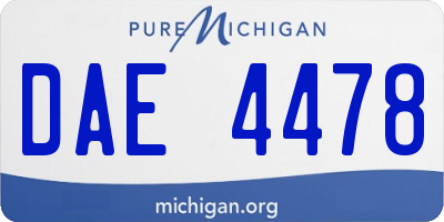 MI license plate DAE4478