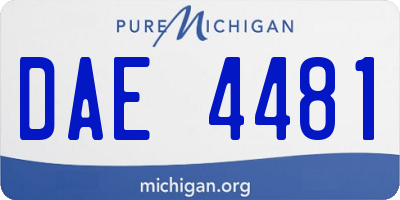 MI license plate DAE4481