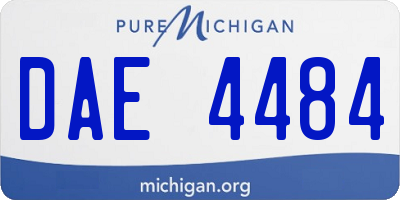 MI license plate DAE4484