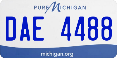 MI license plate DAE4488