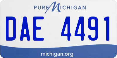 MI license plate DAE4491