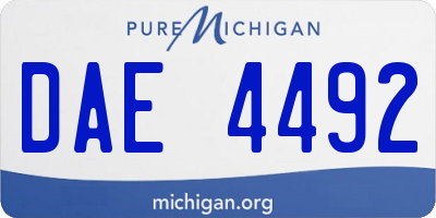 MI license plate DAE4492
