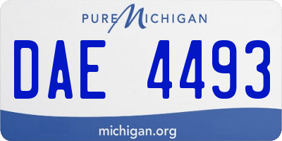 MI license plate DAE4493