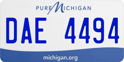 MI license plate DAE4494