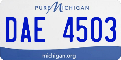 MI license plate DAE4503