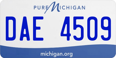 MI license plate DAE4509