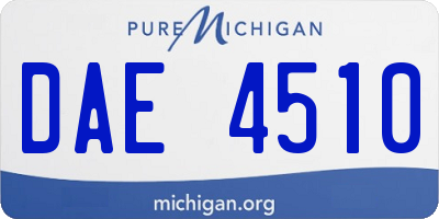 MI license plate DAE4510