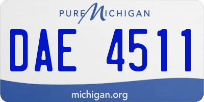MI license plate DAE4511