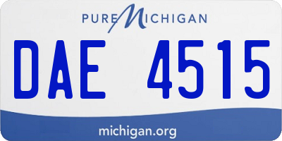 MI license plate DAE4515