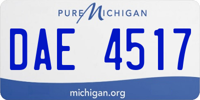 MI license plate DAE4517
