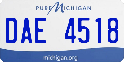 MI license plate DAE4518