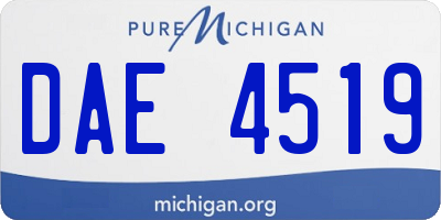 MI license plate DAE4519
