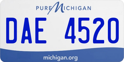 MI license plate DAE4520