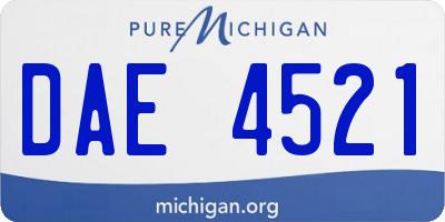 MI license plate DAE4521