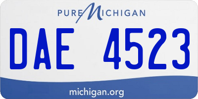 MI license plate DAE4523