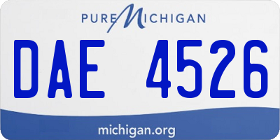 MI license plate DAE4526