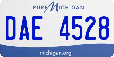 MI license plate DAE4528