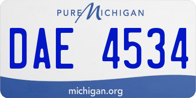 MI license plate DAE4534
