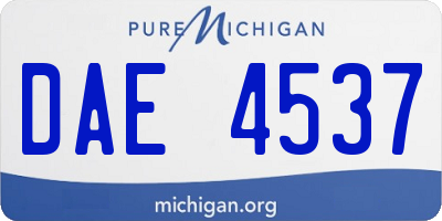 MI license plate DAE4537