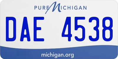 MI license plate DAE4538