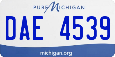 MI license plate DAE4539