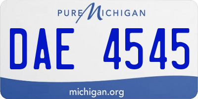 MI license plate DAE4545