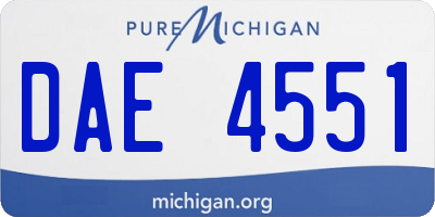 MI license plate DAE4551