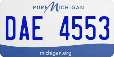 MI license plate DAE4553